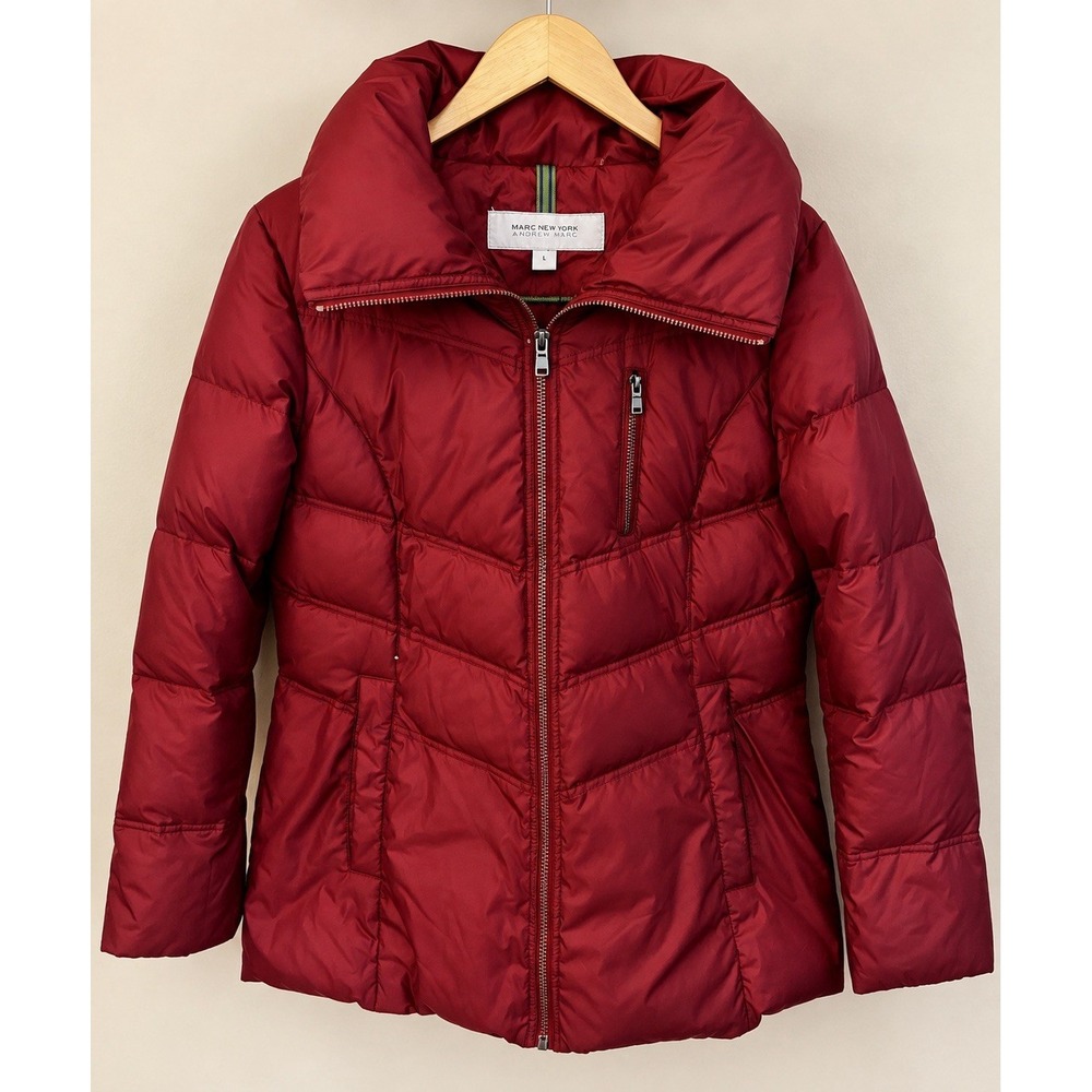 MARC NEW YORK ANDREW MARC Duck Down & Feathers Quilted Puffer Coat Padded Large